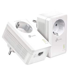 TP-Link Powerline Adapter Set TL-PA7017P KIT(1000Mbit/s, mit Steckdose, Gigabit-Port, Plug&Play, Kompatibel mit allen HomePlug AV/AV2 Powerline Adaptern, Ideal für Media-Streaming)