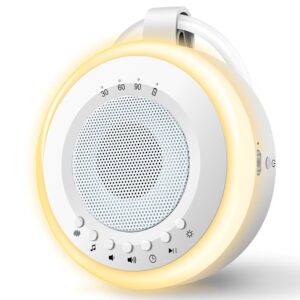 Tragbare Baby White Noise Machine: Easy@Home Einschlafhilfe Babys mit weißem Rauschen | Nachtlicht | 20 Beruhigende Schlaflieder & Naturgeräusche | 3 Timer-Einstellungen | USB...