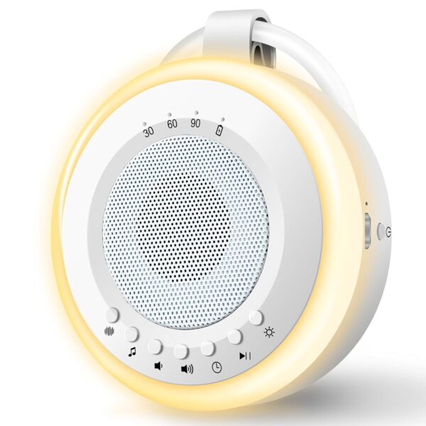 Tragbare Baby White Noise Machine: Easy@Home Einschlafhilfe Babys mit weißem Rauschen | Nachtlicht | 20 Beruhigende Schlaflieder & Naturgeräusche | 3 Timer-Einstellungen | USB...