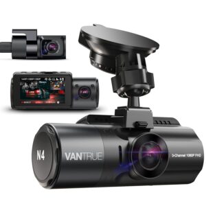 VANTRUE N4 3 Lens 4K Dashcam Auto 2.5K+ 2.5K+ 1080P vorne hinten innen, HDR/ 30FPS Kamera, 3 Channel Bewegungsüberwachung Dash Cam Infrarot Nachtsicht, 2.45” Hitzebeständig, Max...