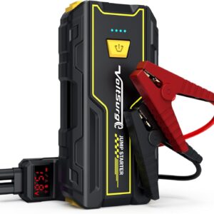 VoltSurge Starthilfe Powerbank, 4000A Spitzstrom, Auto Starthilfe Powerbank für 12V Jump Starter (7,0L Benzin Oder 5,5L Diesel), Starter Powerbank mit LED Taschenlampe