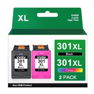 VVQV 301 XL Druckerpatronen Multipack Ersatz für HP 301 Druckerpatronen für HP 301 XL 301XL für HP Envy 4500 5530 5534 4504 DeskJet 2540 1510 2544 2549 OfficeJet 4630 4632 2620...