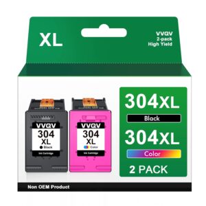 VVQV 304 XL Druckerpatronen Multipack 304XL Ersatz für HP 304 Druckerpatronen schwarz und Farbe für HP Envy 5000 5030 5010 5020 5032 5020 für HP Deskjet 3750 2630 2620 2622 3720...