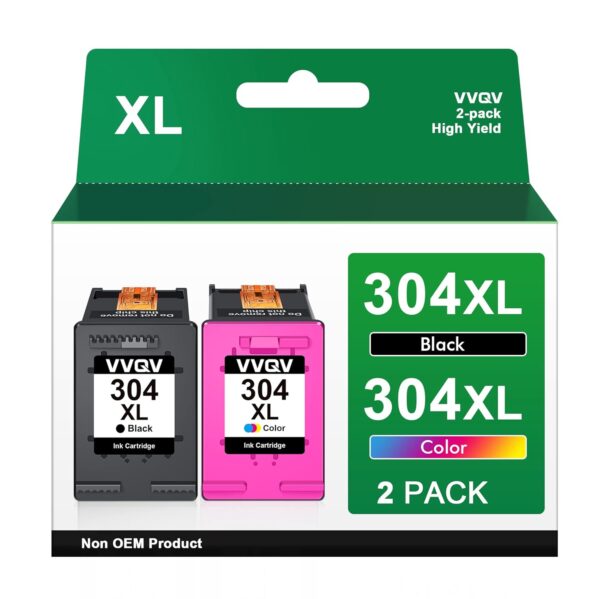 VVQV 304 XL Druckerpatronen Multipack 304XL Ersatz für HP 304 Druckerpatronen schwarz und Farbe für HP Envy 5000 5030 5010 5020 5032 5020 für HP Deskjet 3750 2630 2620 2622 3720...
