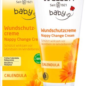 WELEDA Bio Baby Calendula Wundschutzcreme 75ml - Naturkosmetik Wundsalbe / Babycreme für den Schutz empfindlicher Baby Haut im Windelbereich. Hilft bei Rötungen, gereizter Haut...