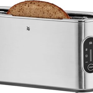 WMF Lumero Toaster 2 Scheiben, Langschlitz mit Brötchenaufsatz, XXL, Einseitiges Toasten, 1-Scheiben-Taste, 10 Bräunungsstufen, Toaster edelstahl matt