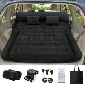 YOOHBERRYS Auto Matratze, SUV Auto Luftmatratze mit Luftpumpe, 2 Kissen, Verdickte Beflockung Aufblasbare Auto Bett Kofferraum für Camping Reisen Outdoor