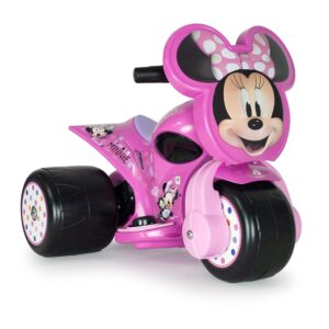 Dreirad Elektrisches Motorrad Baby 1 + 2 +3 Jahre Minnie Mouse - Laufrad Tricycle Rosa 6V - Dreirad Mit DREI Stabile Räder + Breite Räder + Gaspedal + Sicher | INJUSA