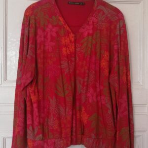 Gudrun Sjödén, Jacke, Blouson, Rot mit Blumen, XXL, neuwertig!