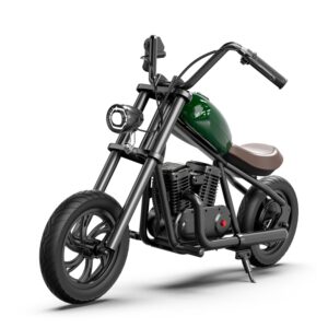 HYPERGOGO Elektro Motorrad Kinder, Kindermotorrad mit 3 Geschwindigkeiten, max. 16 km/h, bis zu 60 Minuten ununterbrochene Fahrzeit für Kinder/Jugendliche