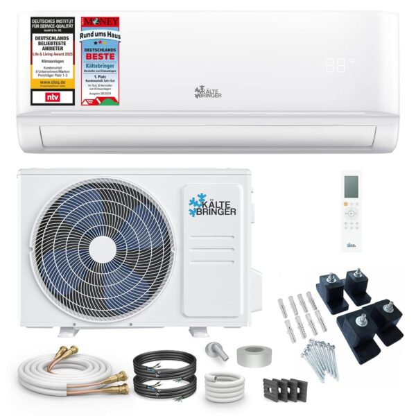Kältebringer Split Klimaanlage Quick Connect - 18000 BTU (5,3 kW) - Klimagerät mit Heizfunktion, WiFi & App, bis 91qm, sehr leise - 5m Kupferleitung, Kältemittel R32,...
