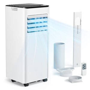 Mobile Klimaanlage 9000 BTU mit Abluftschlauch | 4-in-1 Mobiles Klimagerät | Leiser Betrieb