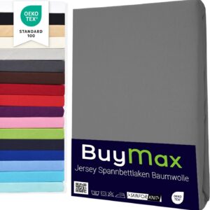Buymax® Spannbettlaken 140x200cm Baumwolle 100% Spannbetttuch Bettlaken Jersey, Matratzenhöhe bis 25 cm, Farbe Anthrazit-Grau ÖKO TEX Standard : Amazon.de: Küche, Haushalt & Wohnen