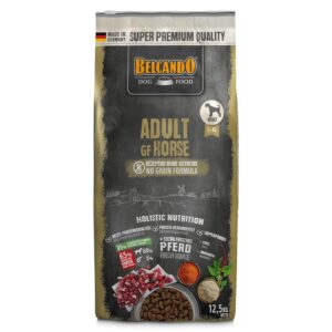 BELCANDO Adult GF Horse [12,5kg] Hundefutter | Trockenfutter ohne Getreide mit Pferd | Alleinfuttermittel für ausgewachsene Hunde Aller Rassen ab 1 Jahr
