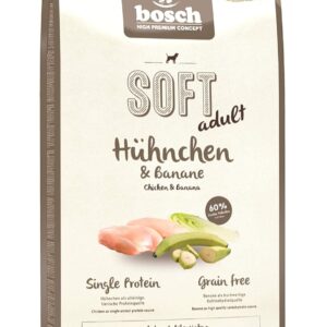 bosch HPC SOFT Hühnchen & Banane | halbfeuchtes Hundefutter für ausgewachsene Hunde aller Rassen | Single Protein | grain-free | 1 x 12.5 kg