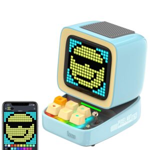 Divoom Ditoo Multifunctional Pixel Art LED Tragbarer Bluetooth Lautsprecher, 256 Programmierbares LED Panel mit Party Licht, Smart Digital Tischuhr, Gaming Musikbox unterstützt...