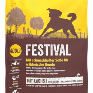 JOSERA Festival (1 x 12,5 kg) | Adult | Premium Trockenfutter für ausgewachsene wählerische Hunde | Lachs & Geflügel | leckerer Soßenmantel - auch zum Einweichen | weizenfrei |...