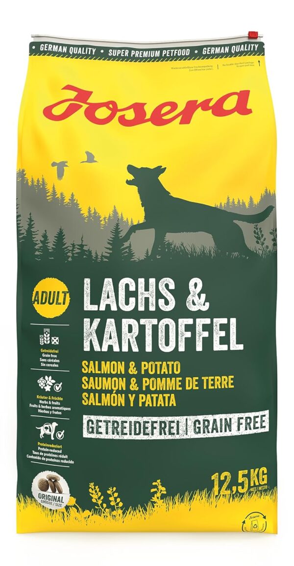 JOSERA Lachs & Kartoffel (1 x 12,5 kg) | Adult | Premium Trockenfutter für ausgewachsene Hunde | Kartoffel & Lachs als einzige tierische Proteinquelle | getreidefrei |...