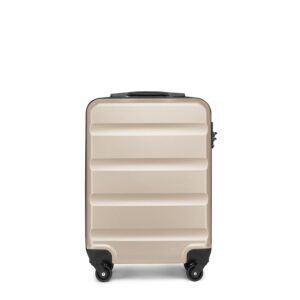 KONO Handgepäck Koffer Klein Reisekoffer Leicht Hartschale Rollkoffer mit TSA Schloss und 4 Rollen, Koffer M Grösse 55x38x20cm, 33Liter (Kabinentrolley Handgepäck, Gold)