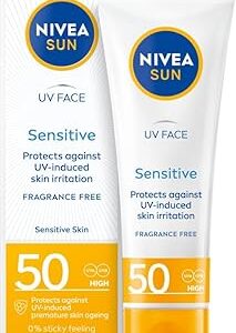 NIVEA SUN Gesichtscreme Sensitive Sonnencreme für empfindliche Haut SPF50, 50 ml