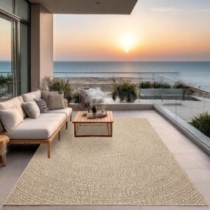 the carpet Kansas - robuster In- und Outdoor Teppich im natürlichen Jute-Look, wetterfest, geeignet für Terrasse und Garten, ca. 240 x 340 cm
