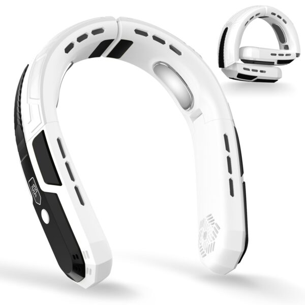 Tragbarer Nackenventilator, 6000mah Akku Hals Ventilator Wiederaufladbarer, 3 Geschwindigkeiten Faltbarer USB Ventilator Leise Mini Ventilator für Reisen im Freien Drinnen,...