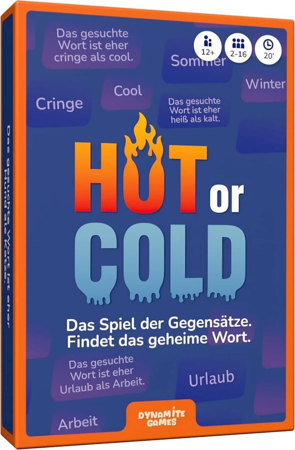 DYNAMITE GAMES Hot or Cold - The Game of Opposites - Finding the Secret Code Word - Are You on a Wavelength? Card Game for Adults & Teenagers - 2-16 Players - From 12 Years